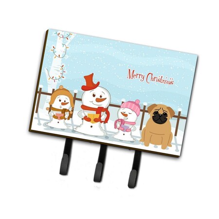 Carolines Treasures Merry Christmas Carolers Pug Brown Leash or Key Holder BB2338TH68